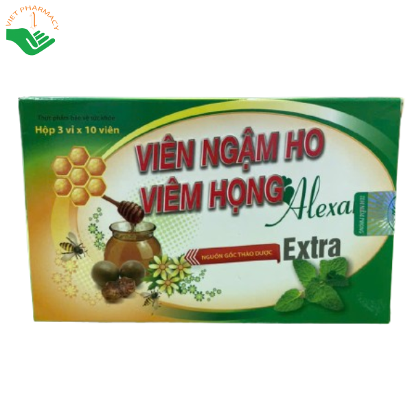 Viên ngậm ho viêm họng Alexan